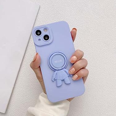 Imagem de Capa de telefone com fivela de anel de astronauta bonito para iphone 13 12 11 pro max xs max xr x 8 7 plus se2020 silicone líquido capa traseira macia, b, para iphone 13 mnin