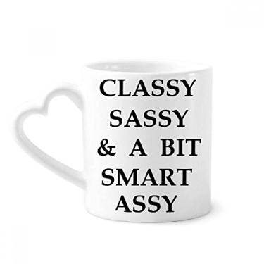 Imagem de Classy Sassy Bit Smart Assy Design Caneca Café Cerâmica Copos Copo de Coração de Vidro