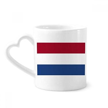Imagem de Caneca com bandeira nacional da Holanda Europa país caneca café cerâmica copo de coração de vidro