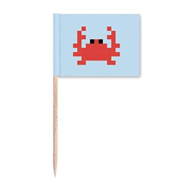 Imagem de Summer Sail Little Crab Pixel Toothpick Flags Marker Topper Decoração de Festa