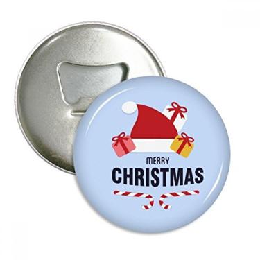Imagem de Chapéu de Papai Noel Merry Christmas, abridor de garrafas, ímã de geladeira, emblema multifuncional