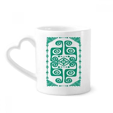 Imagem de Caneca de peixe verde abstrata biologia café cerâmica copo de coração de vidro