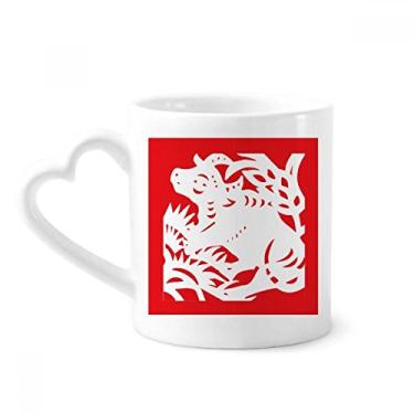 Imagem de Caneca de café cerâmica boi animal China zodíaco caneca café copo de coração de vidro