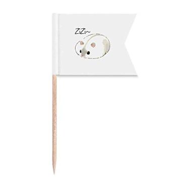 Imagem de Fat Mice Lindas bandeiras de palito de dente onomatopoeica para festa bolo comida prato de queijo