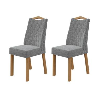 Imagem de Conjunto com 2 Cadeiras Venus Linho Cinza e Amêndoa Clean