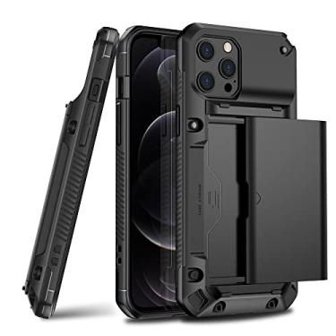 Imagem de Capa de cartão deslizante de armadura para iphone 13 12 mini 11 12 pro max xs max xr capa titular de slot de cartão para iphone 8 7 6 s plus se 2020 capas, preto, para iphone 11 pro