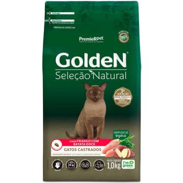 Imagem de Ração Seca GoldeN Seleção Natural Frango com Batata Doce para Gatos Castrados - 1 Kg