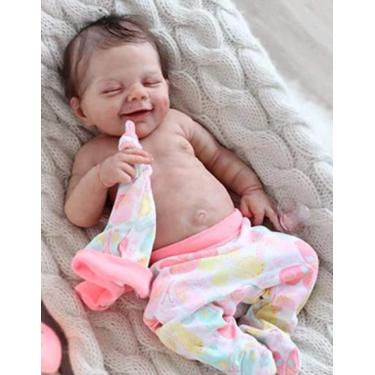 Imagem de BAOERYAA Bonecas Recém-nascidas Realistas, Bebe Reborn Menina,55 Cm 22 Polegadas Feito à Mão Realista Boneca vinil Silicone Solido Com Chupeta Incluir Com T Orgaos Genitais Pacote de presente,Menina