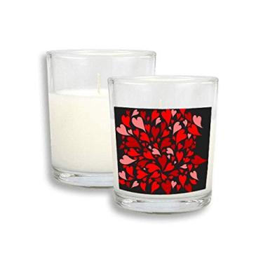 Imagem de Cera de incenso perfumada para o dia dos namorados, preto, vermelho, rosa, corações, velas brancas, vidro