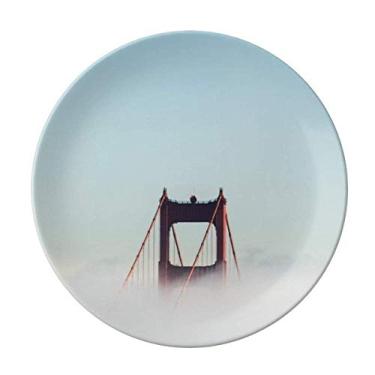 Imagem de Fog Golden Gate Prato decorativo de porcelana Salver Prato de jantar
