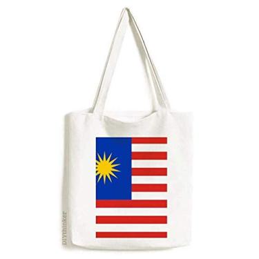 Imagem de Bolsa de lona com bandeira nacional da Malásia e país da Ásia, bolsa de compras casual