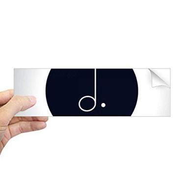 Imagem de DIYthinker Adesivo de para-choque retangular preto com música branca pontilhada Mim para janela de notebook