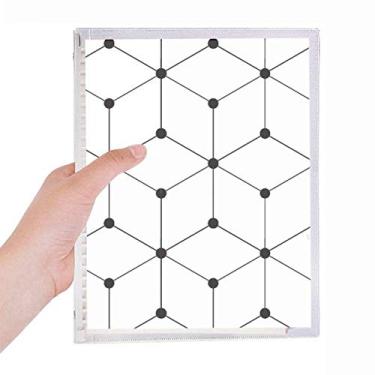 Imagem de Caderno com estampa de ilustração em grãos de arte hexagonal, folha solta, diário recarregável, papelaria