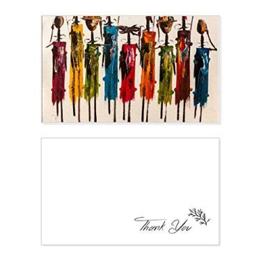 Imagem de Cartão de agradecimento de aniversário guerreiro negro africano arte abstrata comemoração casamento agradecimento