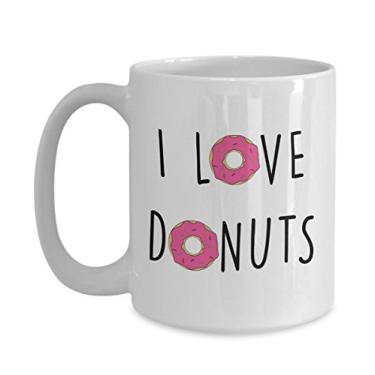 Imagem de Caneca I Love Donuts – Caneca de café de cacau quente divertido – ideia de de Natal