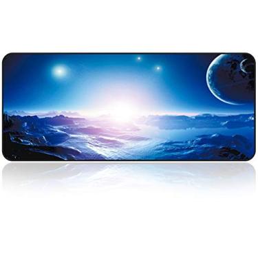 Imagem de Qisan Mouse pad grande para jogos de tamanho estendido para computador, desktop, laptop, 80 x 30 x 0,4 cm, teclado pad com base de borracha antiderrapante | Tapete de mesa grande para espaço de