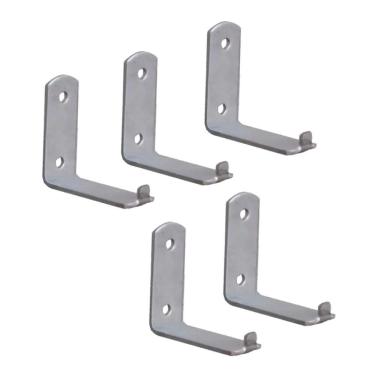 Imagem de Kit 5 Suporte Para Extintor de Incêndio Chapa L 2 Furo 6x5cm