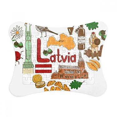 Imagem de Latvia Love Heart Landscap Moldura de quebra-cabeça com a bandeira nacional para decoração de imagens