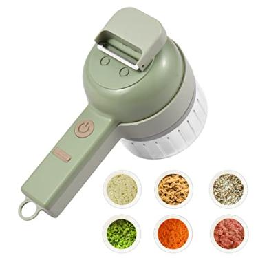 Imagem de Camnoon Cortador de Legumes 4 em 1 Conjunto de Cortador de Alimentos Elétrico Sem Fio Conjunto de Cortador de Legumes com Alimentação USB para Alho Chili Cebola Aipo Gengibre Carne