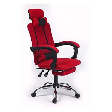 Imagem de cadeira de escritório Cadeira de jogos Cadeira de computador com encosto alto Cadeira giratória ergonômica PC Cadeira de escritório Cadeira de mesa Cadeira de trabalho estofada Cadeira (cor vermelha)