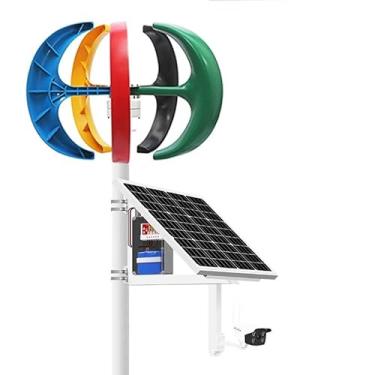 Imagem de Gerador de energia de turbina eólica vertical de 3000w, 12V 24V 48V Generador elétrico Campo de utensílios domésticos do moinho de vento com carregador MPPT gratuito,24v