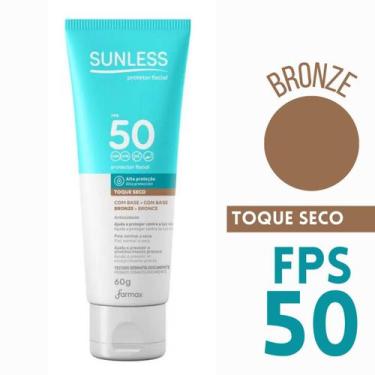 Imagem de Protetor Solar Facial Sunless Fps50 Base Cor Bronze 60G Farmax