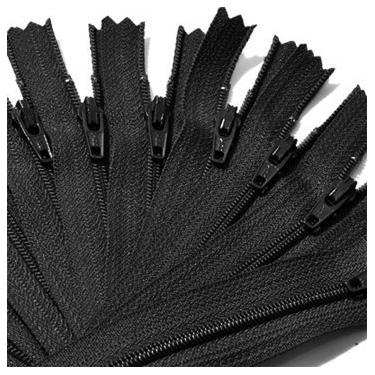 Imagem de Zíperes pretos YKK® de 10 cm para projetos de costura e artesanato - comprimento ou cor selecionados (12 zíperes para cor) (10 cm, preto)