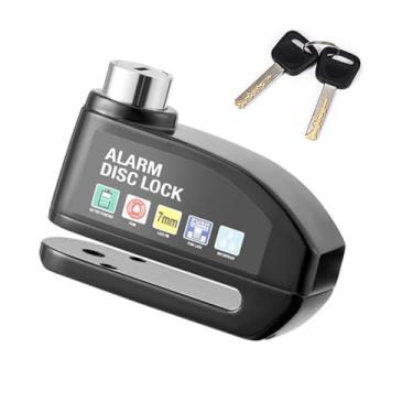 Imagem de Trava de Disco Freio Cadeado Moto Sensor Sonoro Alarme Anti Roubo Furto Sirene Motocicleta Bicicleta Bike Proteçao Segurança