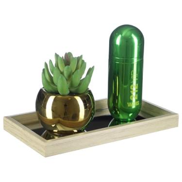 Imagem de Bandeja De Madeira Espelhada Decorativa P/Perfume Banheiro / 670 (Palha)