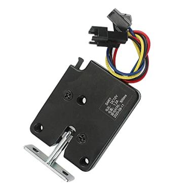 Imagem de Fechadura de solenoide eletromagnético, mini fechadura eletrônica para porta de máquina de venda para trava de segurança de gaveta de armário