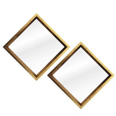 Imagem de Espelho Cetro 35do 25cm X 25cm Dourado