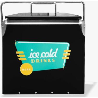 Imagem de Cooler Caixa Termica Icebox  Retro Cold Drinks  15 L Preta - Anabell