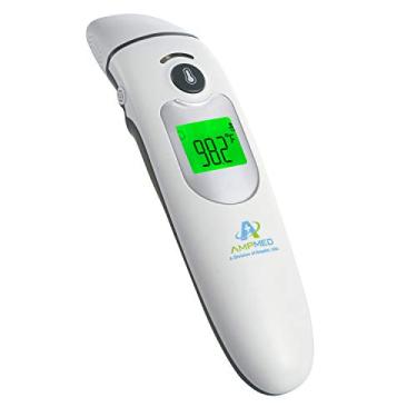 Imagem de Amplim Termômetro de testa hospitalar de grau médico digital infravermelho + bolsa para adultos/bebês/crianças/bebês/bebês/bebês/bebês/bebês/enfermeiros. Melhor Termômetro para Temperatura
