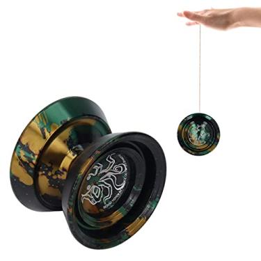 Imagem de Ioiô profissional sem resposta, bola de ioiô com resposta de metal para crianças iniciantes, ioiô sem resposta para jogadores adultos com luva e 3 cordas de ioiô de reposição (Ouro Preto)