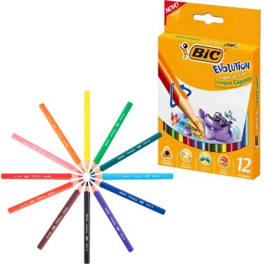 Imagem de Lápis De Cor Jumbo Evolution Triangular 12 Cores Bic