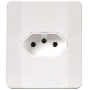 Imagem de Tomada Simples 2P+T c/Caixa Sobrepor Branca 20A 60537 - Pezzi