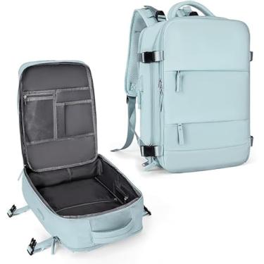 Imagem de Mochila Executiva de Viagem, Grande, Compacta, mala viagem, Unissex, Reforçada, Escola, Mala de Mão, Trabalho, Escritório, Academia, Moderna, Notebook, Com USB (VERDE)