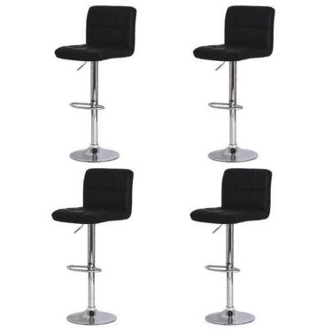 Imagem de Kit 4 Banquetas Gomos Preta