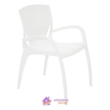 Imagem de Cadeira Tramontina Clarice Branca Com Braços Em Polipropileno E Fibra