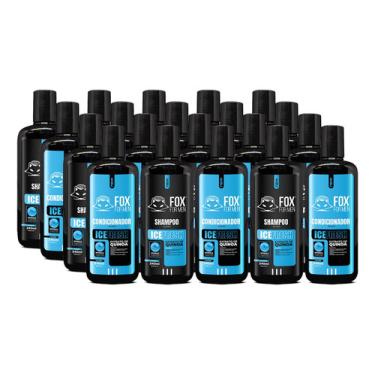 Imagem de Kit Icefresh 10 Shampoo + 10 Condicionador Fox For Men Promove limpeza,Extrato de Quinoa,Ação Refrescante,IceFresh,Menthol,prevenção contra caspas,uso diário