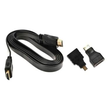 Imagem de CHICHIYANG Plug and Play Cabo HDMI 1.5M 1080P com Micro Adaptadores Universal Banhado a Ouro Micro HDMI para Mini HDMI Conjunto de Adaptadores