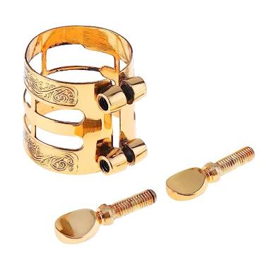 Imagem de OriGlam Ligadura de bocal de saxofone alto, ligadura de bocal de saxofone alto, acessórios de ligadura de saxofone alto para profissionais de saxofone e iniciantes
