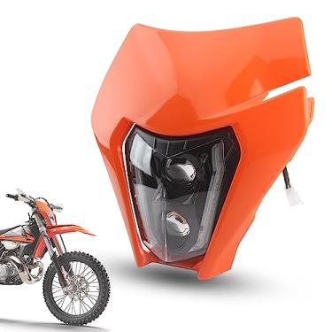 Imagem de PowerMotor Kit de faróis de LED para bicicleta da sujeira Kit de farol de motocicleta compatível com Enduro Pit Bike ATV TC FE TE EXC XCW SXF SX 125 250 300 350 450 500 500 530 SMC R 690 (laranja