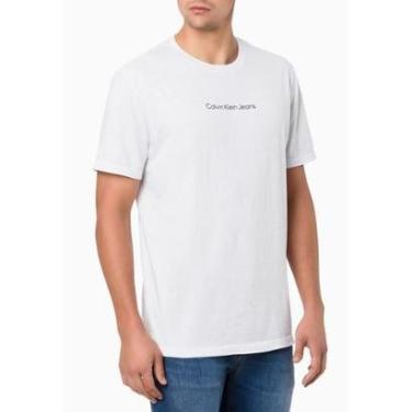 Imagem de Camiseta Masc De Algodao Est Logo Centralizado Calvin Klein Jeans - Branco Branco GG-Masculino