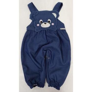 Imagem de Macacão Jardineira + Body Luxo Bebê Menina Lessa Kids 7992 - Azul - G ( 6 - 9 MESES )-Feminino