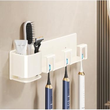 Imagem de Generic Organize seu banheiro com nossos suportes de escova de dentes de alumínio de alto perfil, um suporte de escova de dentes durável montado na parede, o número de compartimentos e se com copos é