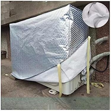 Imagem de Capas para móveis de vime Capa de ar condicionado de janela, AC cobre filme de alumínio resistente 100% proteção solar à prova de chuva para pátio externo, 9 tamanhos, prata, 85X32X60CM