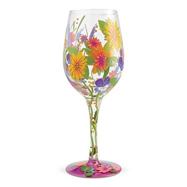 Imagem de Enesco 6006284 Designs by Lolita Garden' Taça de vinho artesanal pintada à mão, 425 g, multicolorida