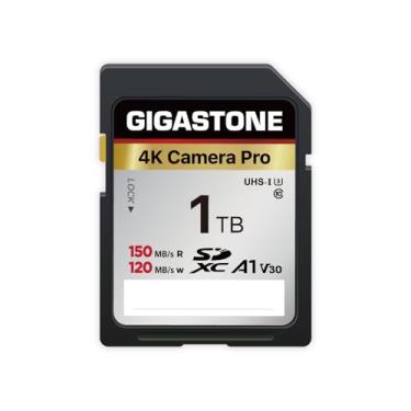 Imagem de GIGASTONE Cartão SD de 1 TB, câmera 4K Pro, velocidade de até 150/120 MB/s, vídeo V30 U3 SDXC Ultra HD UHD para DSLR, câmera Canon, Nikon, Sony, Pentax, Kodak, Olympus, Panasonic, com 1 mini capa