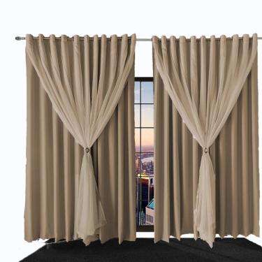 Imagem de cortina para quarto e sala blecaute Ana 4,00 x 2,30 cinza